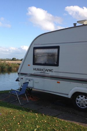 caravan by a lake